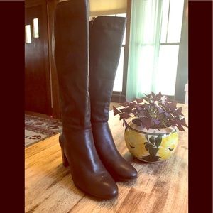 Arturo Chiang brown leather knee high boots